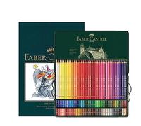 Faber-Castell Bloc de dibujo A4 y lata de 120 lápices de colores policromados para artistas, juego de arte para libros de colorear para adultos, suministros de manualidades, dibujo, bocetos, lápices