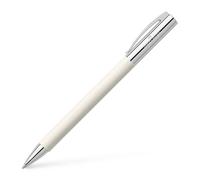 FABER-CASTELL - Bolígrafo Ambition Cinematic White, recambio B | Diseño elegante de resina noble con mina negra de gran capacidad, apta para documentos