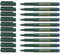 Faber-Castell - Bolígrafo de fibra FINEPEN 1511, 0,4 mm, azul, 10 Stifte