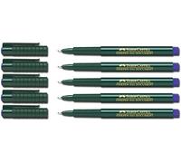 Faber-Castell - Bolígrafo de fibra FINEPEN 1511, 0,4 mm, azul, 5 Stifte