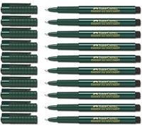 Faber-Castell - Bolígrafo de fibra FINEPEN 1511, 0,4 mm, negro, 10 Stifte