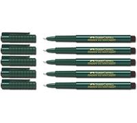 Faber-Castell - Bolígrafo de fibra FINEPEN 1511, 0,4 mm, negro, 5 Stifte