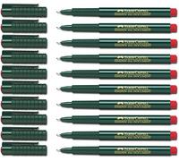 Faber-Castell - Bolígrafo de fibra FINEPEN 1511, 0,4 mm, rojo, 10 Stifte
