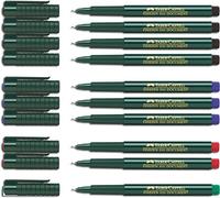 Faber-Castell - Bolígrafo de fibra FINEPEN 1511, 0,4 mm, varios colores, 10 Stifte