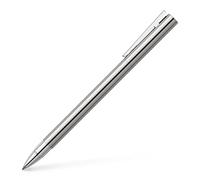 FABER-CASTELL - Bolígrafo de tinta Neo Slim, plateado brillante | Elegante bolígrafo roller con cuerpo delgado de acero inoxidable y punta cerámica