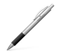 FABER-CASTELL - Bolígrafo Essentio Metal Mate, recambio B, plateado | Cuerpo metálico cromado mate con recambio de gran capacidad apto para documentos oficiales