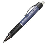 FABER-CASTELL 140732 - Bolígrafo GRIP PLUS BALL, mina M, color del cuerpo azul metalizado, color de la tinta azul, 1 unidad