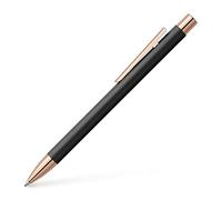 FABER-CASTELL - Bolígrafo Neo Slim negro y oro rosa | Elegante bolígrafo con cuerpo metálico delgado y recambio de gran capacidad M