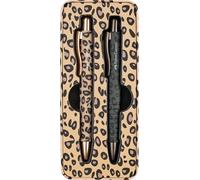 FABER-CASTELL - Bolígrafo Poly Ball Leo Natural Instinct, 2 unidades | Set de regalo con 2 bolígrafos en estuche metálico, recambio XB resistente a la luz para una escritura cómoda