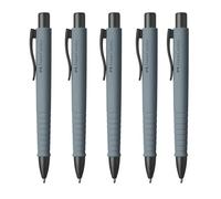 Faber-Castell - Bolígrafo Poly Ball Urban Grey, 5 unidades