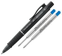 Faber-Castell Bolígrafo Poly Ball View, mina XB (negro + minas)
