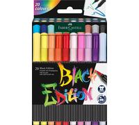 Faber-Castell Brush Pen Set - Black Edition, Cardboard Box of 20 Pack of 20