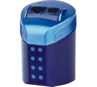 Faber-Castell Caja afiladora de doble agujero, diseño de lunares, varios colores, color negro medianoche, azul oscuro