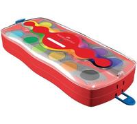 Faber-Castell Estuche acuarelas CONNECTOR 125031, 24 colores con blanco opaco, compartimento, rojo