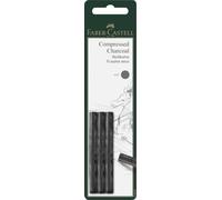 FABER-CASTELL - Carboncillo Pitt soft, juego de 3 unidades | Carbón artístico blando para bocetos, sombreados y dibujos expresivos