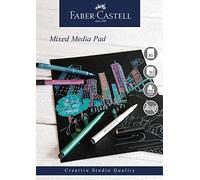 Faber-Castell Creative Studio - Bloc de notas en espiral (tamaño A5, 250 g/m², 30 hojas), color negro