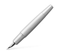 Faber-Castell e-motion 148670 Pure Silver - Pluma estilográfica (plumín M, incluye envoltorio de regalo y convertidor)