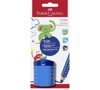 FABER-CASTELL - Estuche Grippy con protección contra cortes, azul | Sacapuntas con depósito, para lápices de colores extra gruesos de 17,8 mm de diámetro