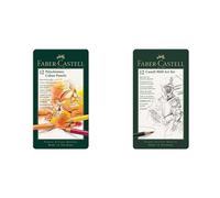 Faber Castell F110012 Lápices de color Polychromos Lata de 12 &Faber-Castell 9000 Art Set 12 x Lápices