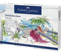 Faber-Castell-Pitt Artist Goldfaber Aqua 114614-Juego, incluye rotulador, lápiz, bloc, sacapuntas, goma de borrar y pincel de acuarela, talla única, color carbón, 12 unidad (paquete de 1) (FC114614AZ)
