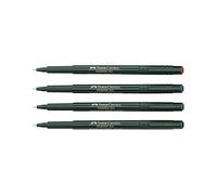 Faber-Castell Finepen 1511 - Lote de 10 bolígrafos de fieltro extrafino, 0,4 mm, color negro