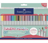 Faber-Castell Goldfaber - Juego de marcadores creativos, punta de pincel, juego de 30 colores, dibujo, letras creativas, bocetos, bricolaje, reciclaje, rotulador para colorear para muchos proyectos de