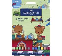 Faber-Castell Goldfaber - Marcadores de bocetos, atrevidos y fáciles, juego de 12 marcadores para colorear, a base de alcohol, tinta de secado rápido, punta de doble punta, suministros de juego de