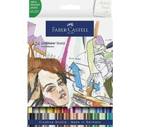 Faber-Castell Goldfaber Sketch 164724 - Rotuladores para Bocetos - Estuche de 24 Unidades de Colores Surtidos - Punta de pincel y Punta Fina