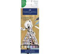 Faber-Castell Goldfaber Sketch Marker 164808 - Estuche de 6 Rotuladores de Bocetos para Moda - Punta de Pincel y Punta Fina