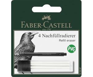 FABER-CASTELL - Goma de borrar de recambio Precision Eraser Pen | 4 recambios para el lápiz borrador, para eliminar con precisión las líneas de lápiz