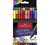 FABER-CASTELL - Grip Finepen, 20 rotuladores, trazo 0,4 mm | Forma triangular ergonómica con zona de agarre para un dibujo preciso