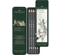 Faber-Castell Lápices acuarelables Graphite Aquarell – Caja metal 5 uds (HB, 2B, 4B, 6B, 8B)