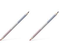 Faber-Castell Jumbo Grip 110910 - Lápiz separador de plata, bicolor rojo y azul, 1 pieza (Paquete de 2)