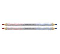 Faber-Castell Jumbo Grip - Lápiz para separación de plata, bicolor rojo y azul (rojo/azul, 2 lápices Jumbo Grip bicolor)