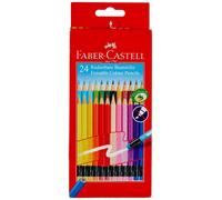 Faber-Castell Lápices de colores borrables, juego de 24 Caja de cartón 24 unidad