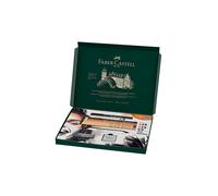 Faber-Castell Discovery - Juego de 17 piezas de arte seco, regalo, suministros para artistas, lápices de colores, lápices pastel, carbón, grafito, bolígrafo de punta fina, gomas de borrar, juego