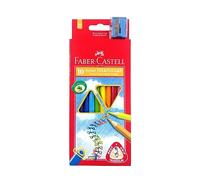 Faber-Castell Lápices de colores Jumbo triangulares con Afilador (Pack 10)