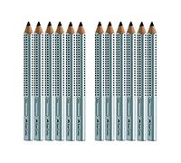 Faber-Castell - Lápices Jumbo GRIP (12 unidades, color plateado)