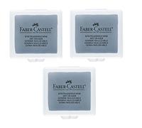 FABER-CASTELL Lot de 3 Gommes modélable Mie de Pain ART ERASER 7020 Gris