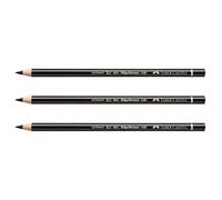 FABER-CASTELL Lot de 3 Lápices de colores POLYCHROMOS Mina de 3,8mm al Óleo Negro