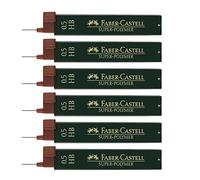 FABER-CASTELL 205040 - Juego de recambios Super Polymer, 6 piezas con 12 recambios cada una, 0,5 mm, dureza HB