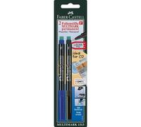 FABER-CASTELL Multimark 156295 - Rotulador permanente, grosor F, 2 unidades, azul y negro