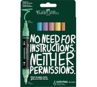 Faber-Castell 186005 - Set 6 Acrylic Marker Multimark - Colores Pasteles