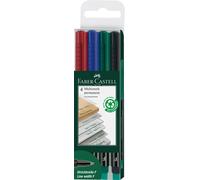 Faber-castell multimark marcador permanente negro, azul, verde, rojo 4
