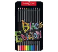 Faber-Castell Negro Edición Lápices de Colores - Extrasuave - Regalo Lata