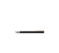 FABER-CASTELL Neo Slim Pluma Estilográfica de Metal, Grosor de Trazo M, negro con oro rosa negro
