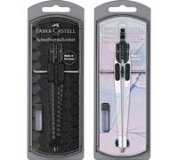 Faber-Castell No.574444 Brújula de ajuste rápido, juego de 2 piezas, oscuro/bril