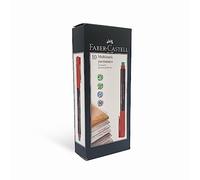 Faber-Castell OHP-CD Stifte - Marcador permanente (Negro, Rojo), paquete de 10 unidades
