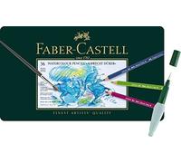 Faber-Castell - Pinturas acuarelables Alberto Durero, estuche de metal de 36 unidades + pincel con depósito para el agua Art and Graphic.