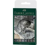 Faber-Castell - Pitt Artist Pen Brush India ink Grey & Black 8ct (167171)